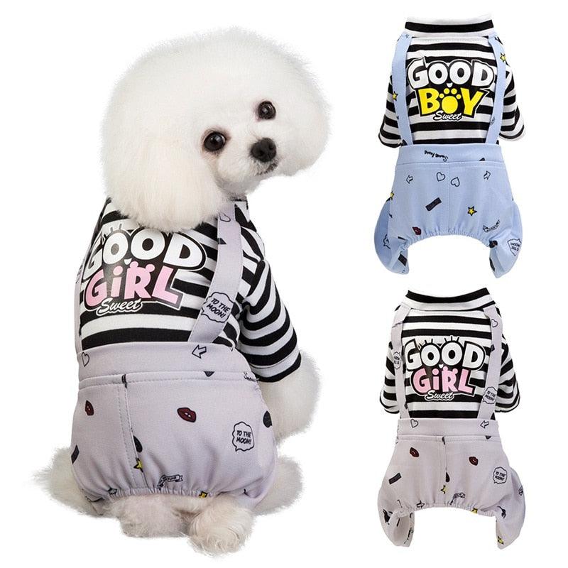 Pet Dog Stripes Rompers - Puppy Jumpsuit Cotton Dog Clothes - Costume Spring Summer Clothing (2U69)