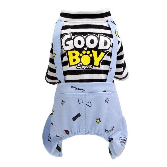 Pet Dog Stripes Rompers - Puppy Jumpsuit Cotton Dog Clothes - Costume Spring Summer Clothing (2U69)