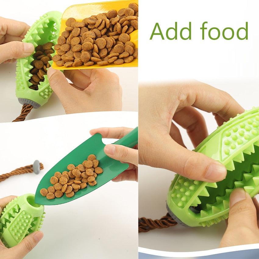 Pet Dog Toy - Interactive Feeding Ball Chew Toy - Teeth Cleaning Dog Toothbrush Spill Ball Doggy Puppy Dental Care (2U73)