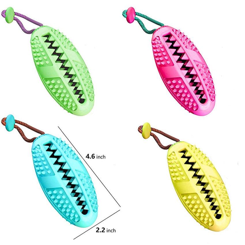 Pet Dog Toy - Interactive Feeding Ball Chew Toy - Teeth Cleaning Dog Toothbrush Spill Ball Doggy Puppy Dental Care (2U73)