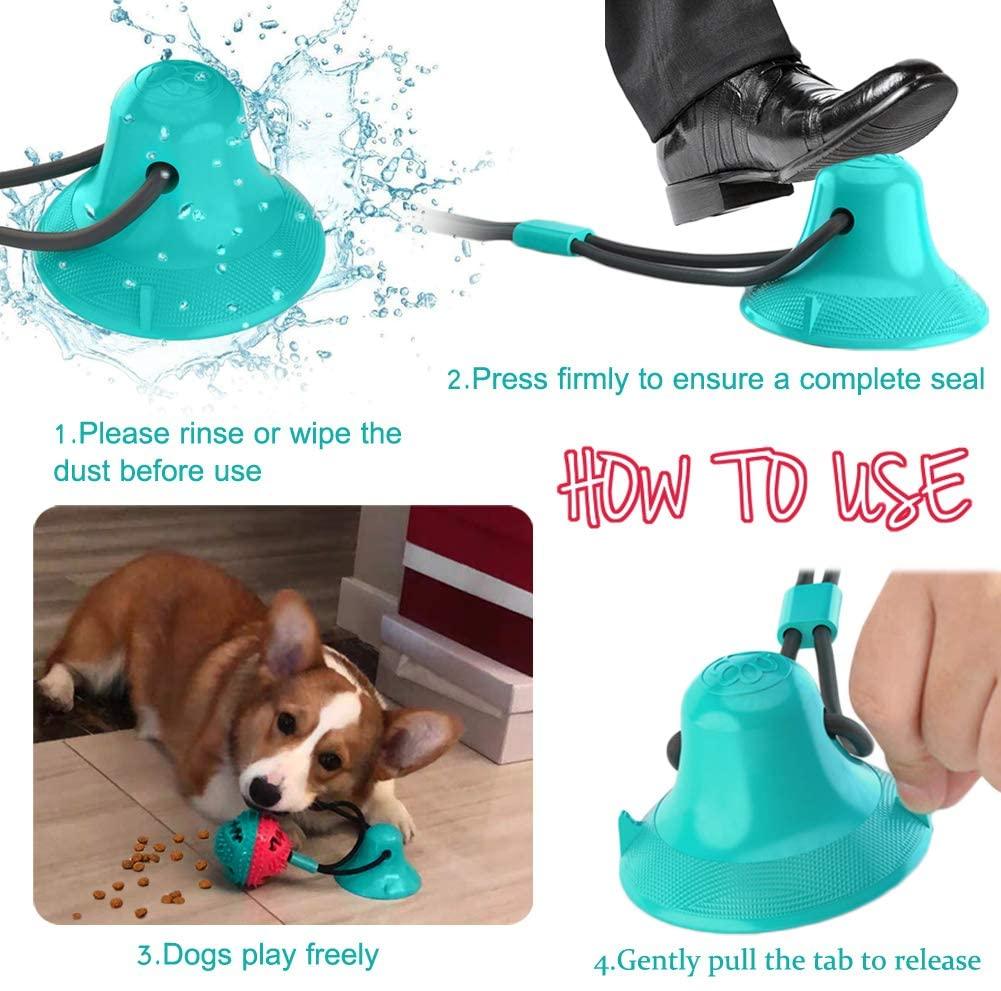 Pet Dog Toys - Silicon Suction Cup Tug Dog Toy - Cleaning Dog Toothbrush for Puppy Large Dog - Biting Toy (1U73)