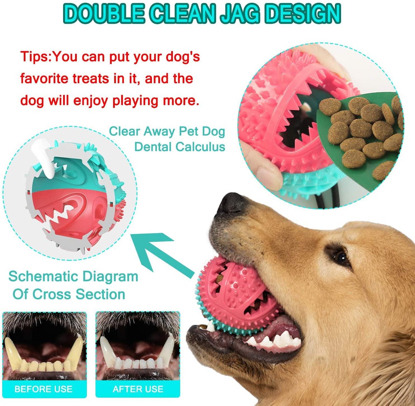 Pet Dog Toys - Silicon Suction Cup Tug Dog Toy - Cleaning Dog Toothbrush for Puppy Large Dog - Biting Toy (1U73)
