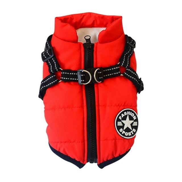 Pet Dog Winter Warm Vest Coat - Small Medium Dogs Puppy Down Jacket Sleeveless Padded Vest With Harness Chest Strap (2U69)