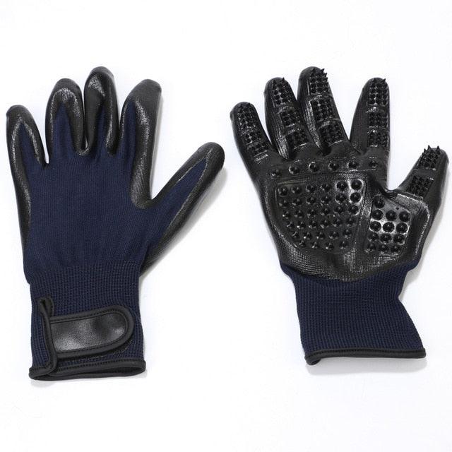 Pet Grooming Glove For Dogs Cat Cleaning - Hair Deshedding Brush Comb Glove Finger Cleaning Bathing Glove (D72)(9W1)
