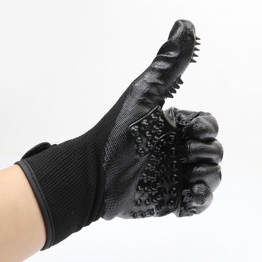 Pet Grooming Glove For Dogs Cat Cleaning - Hair Deshedding Brush Comb Glove Finger Cleaning Bathing Glove (D72)(9W1)