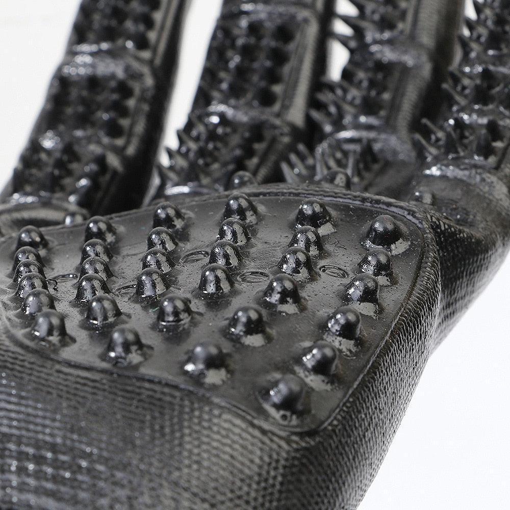 Pet Grooming Glove For Dogs Cat Cleaning - Hair Deshedding Brush Comb Glove Finger Cleaning Bathing Glove (D72)(9W1)