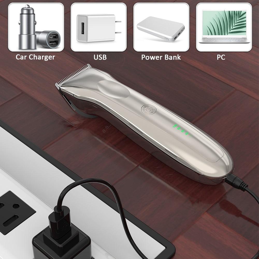 Pet Hair Clipper - Rechargeable USB Electric Cat Dog Hair Trimmer Shavers - Low Noise Pet Grooming Machine (1W2)
