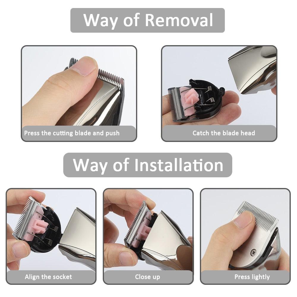 Pet Hair Clipper - Rechargeable USB Electric Cat Dog Hair Trimmer Shavers - Low Noise Pet Grooming Machine (1W2)