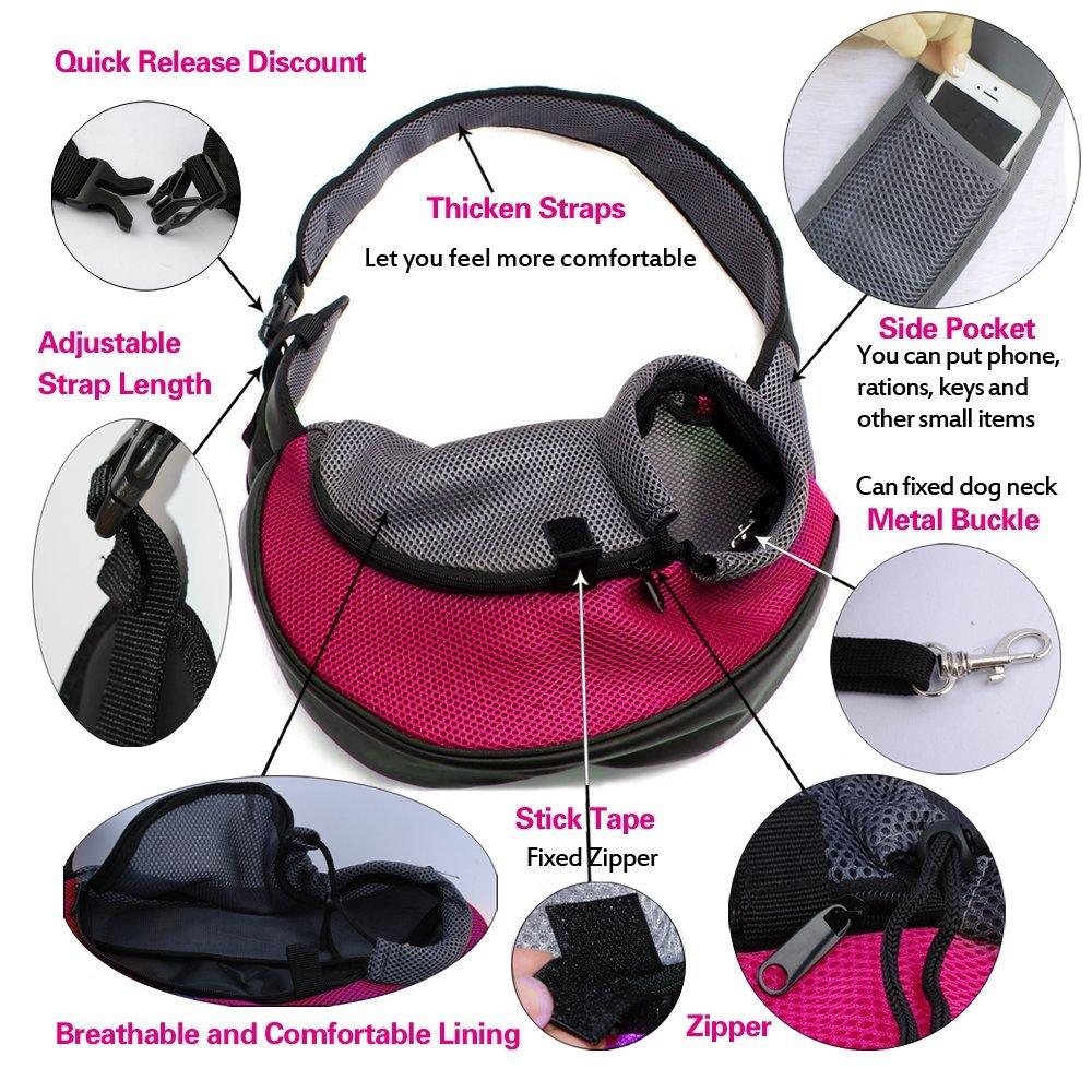 Great Pet Puppy Carrier - Outdoor Travel Handbag - Pouch Mesh Oxford Single Shoulder Bag (D79)(5LT1)