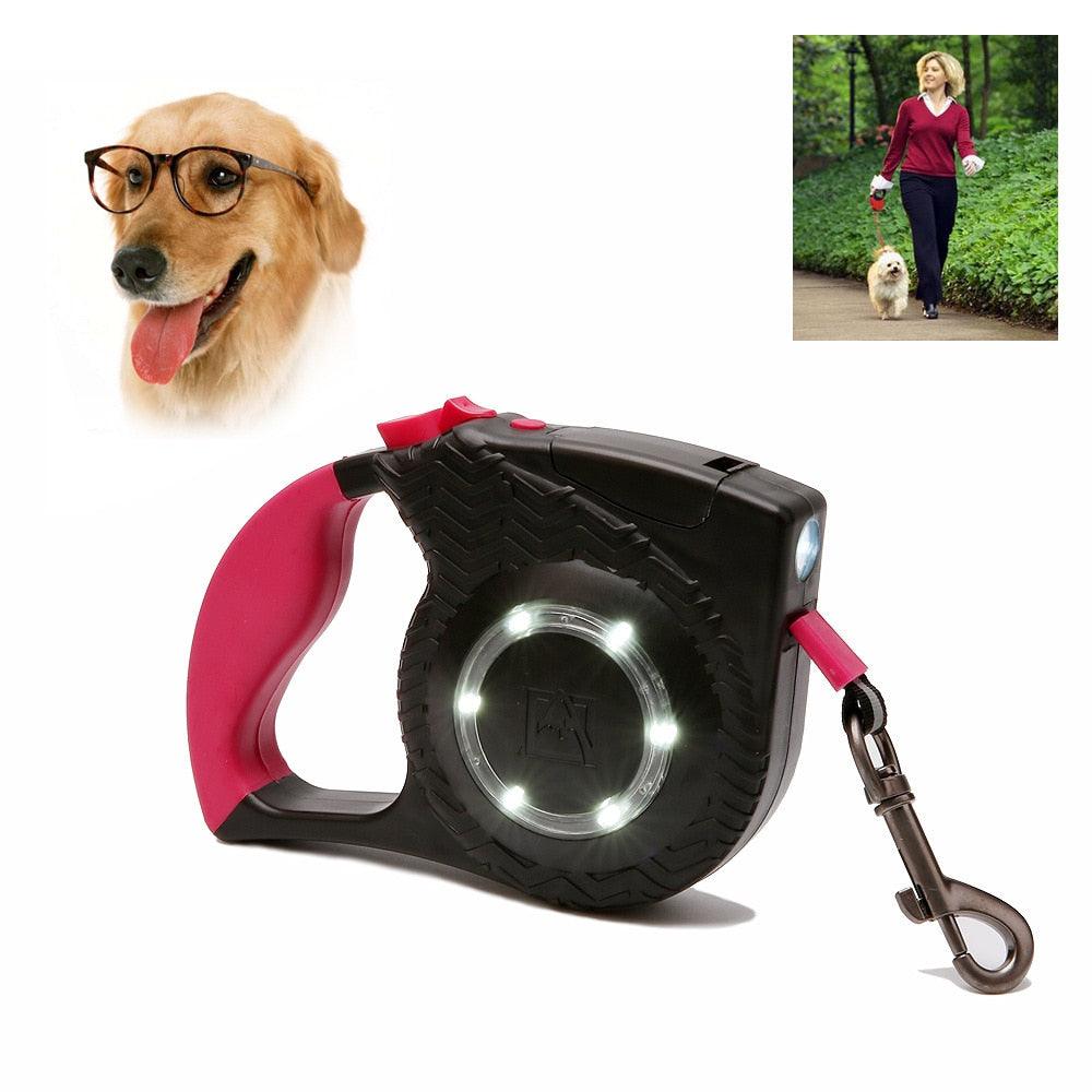 Pet Retractable Dog Cat Leash - LED Flexible Leash Puppy Cat Automatic Lead For Big Dog and Cat (D75)(4W4)(2W1)