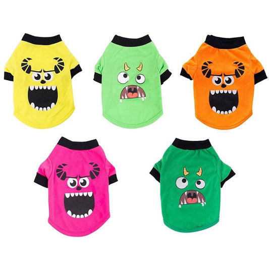 Pet Shirts Printed Puppy Shirt Summer Dog Cool Vest - Cute Dog Clothing Cotton Dog Pullover Soft Sweatshirt (2U69)