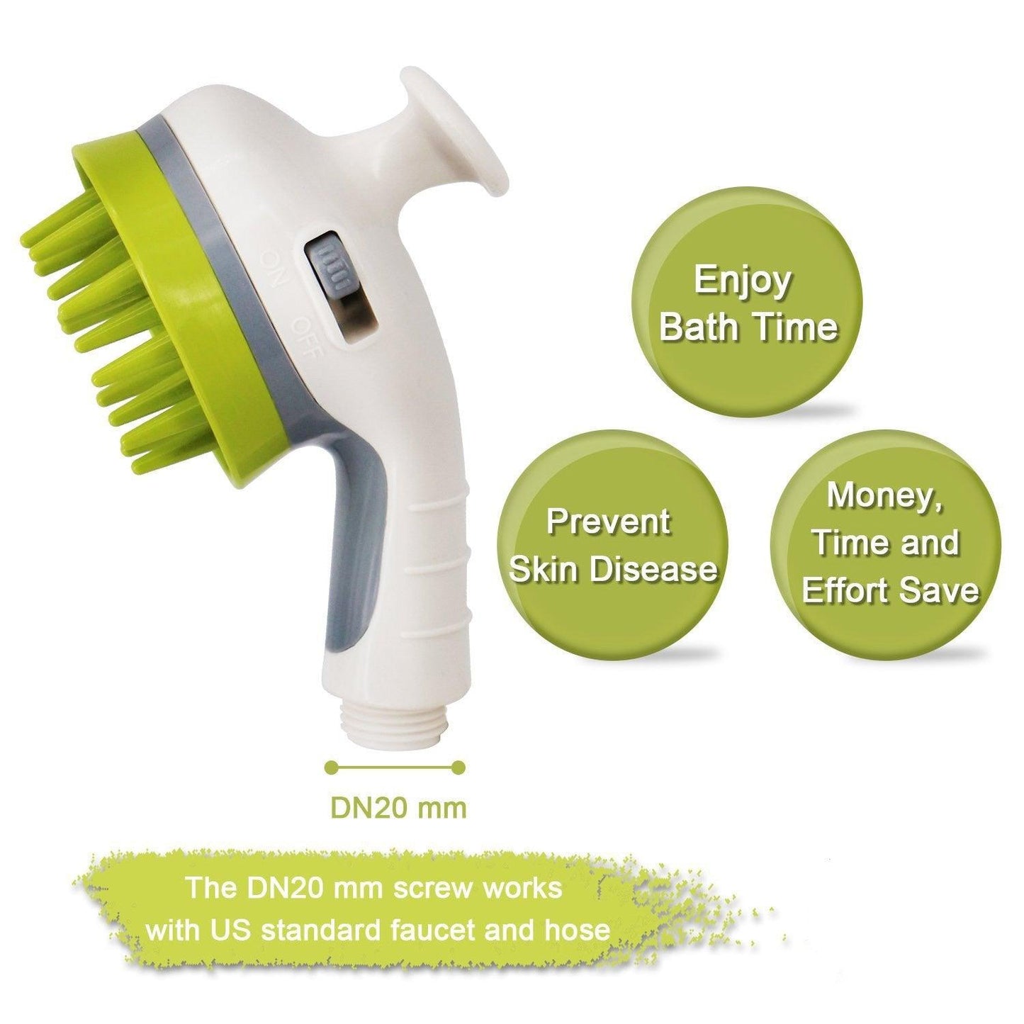 Pet Shower Head Bath Brush Dogs Cats Shower Comb - Pet Washing Supply Accessories Sprinkler Animal Dog Wash (4W2)1