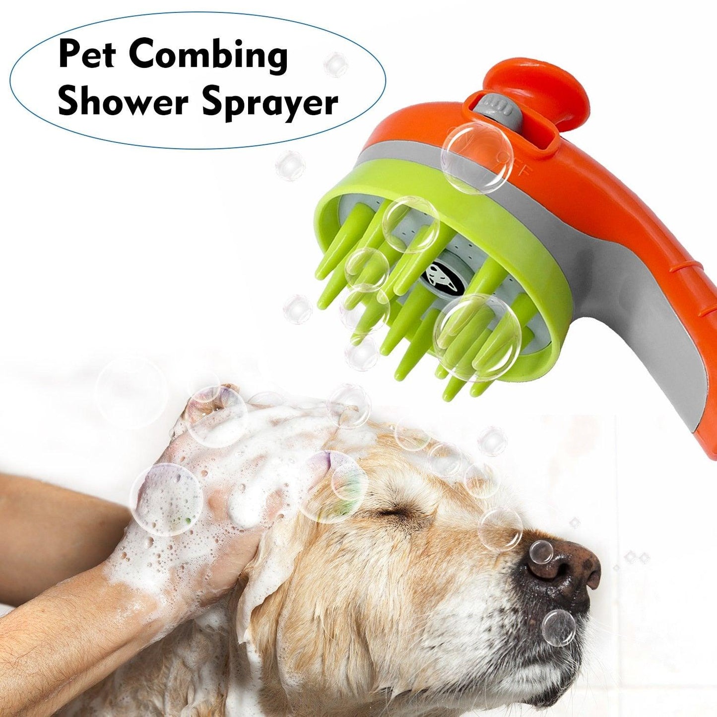 Pet Shower Head Bath Brush Dogs Cats Shower Comb - Pet Washing Supply Accessories Sprinkler Animal Dog Wash (4W2)1