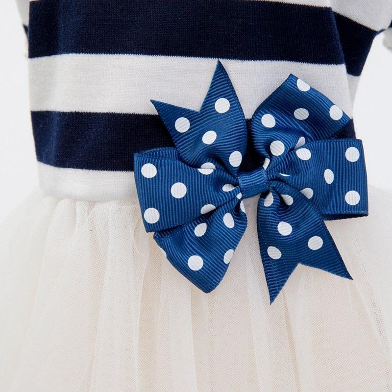 Pet Stripes Skirt Fashion Puppy Dog Princess Dress - Small and Medium Dogs Simple Dress Suit (2U69)