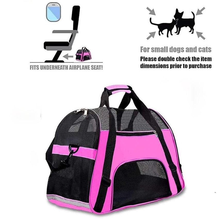 Pet Travel Portable Bag - Outdoor Handbag Puppy Breathable Mesh Carrier Bags - Soft Crossbody Bag For Pet (3U106)