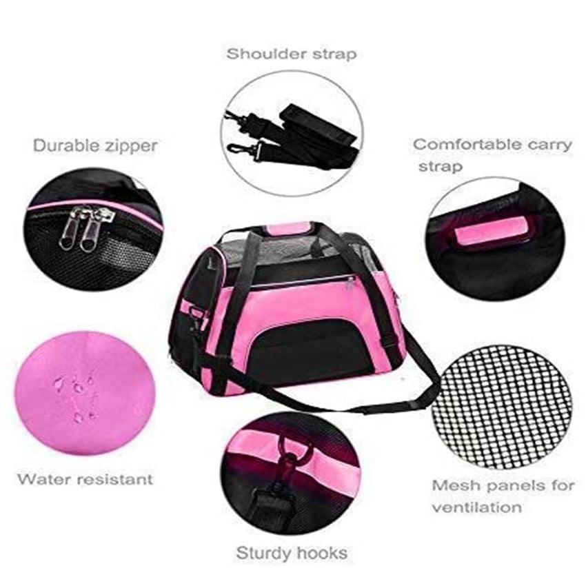 Pet Travel Portable Bag - Outdoor Handbag Puppy Breathable Mesh Carrier Bags - Soft Crossbody Bag For Pet (3U106)