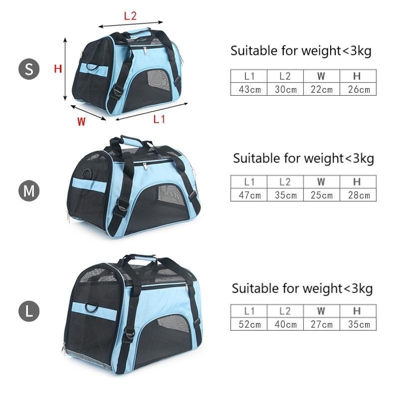 Pet Travel Portable Bag - Outdoor Handbag Puppy Breathable Mesh Carrier Bags - Soft Crossbody Bag For Pet (3U106)