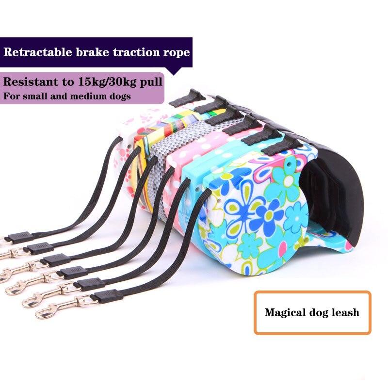 Pet Automatic Traction Rope 5 m Flat Rope Tractor Dog Chain (2W1)(F70)