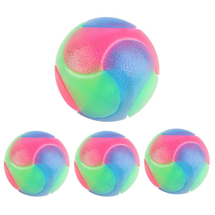 Great Pet Toy Rubber Chew Dog Toy - Bite Resistant, Molar Puzzle, Luminous Colorful Ball (6W2)(7W2)