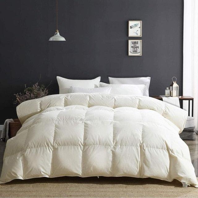 Luxury All Seasons Goose Down Duvet 100% Cotton Quilted Quilt King Queen Full Size Comforter (7BM)(1U63)