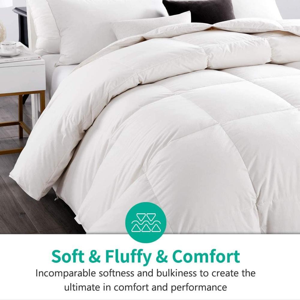 Luxury All Seasons Goose Down Duvet 100% Cotton Quilted Quilt King Queen Full Size Comforter (7BM)(1U63)