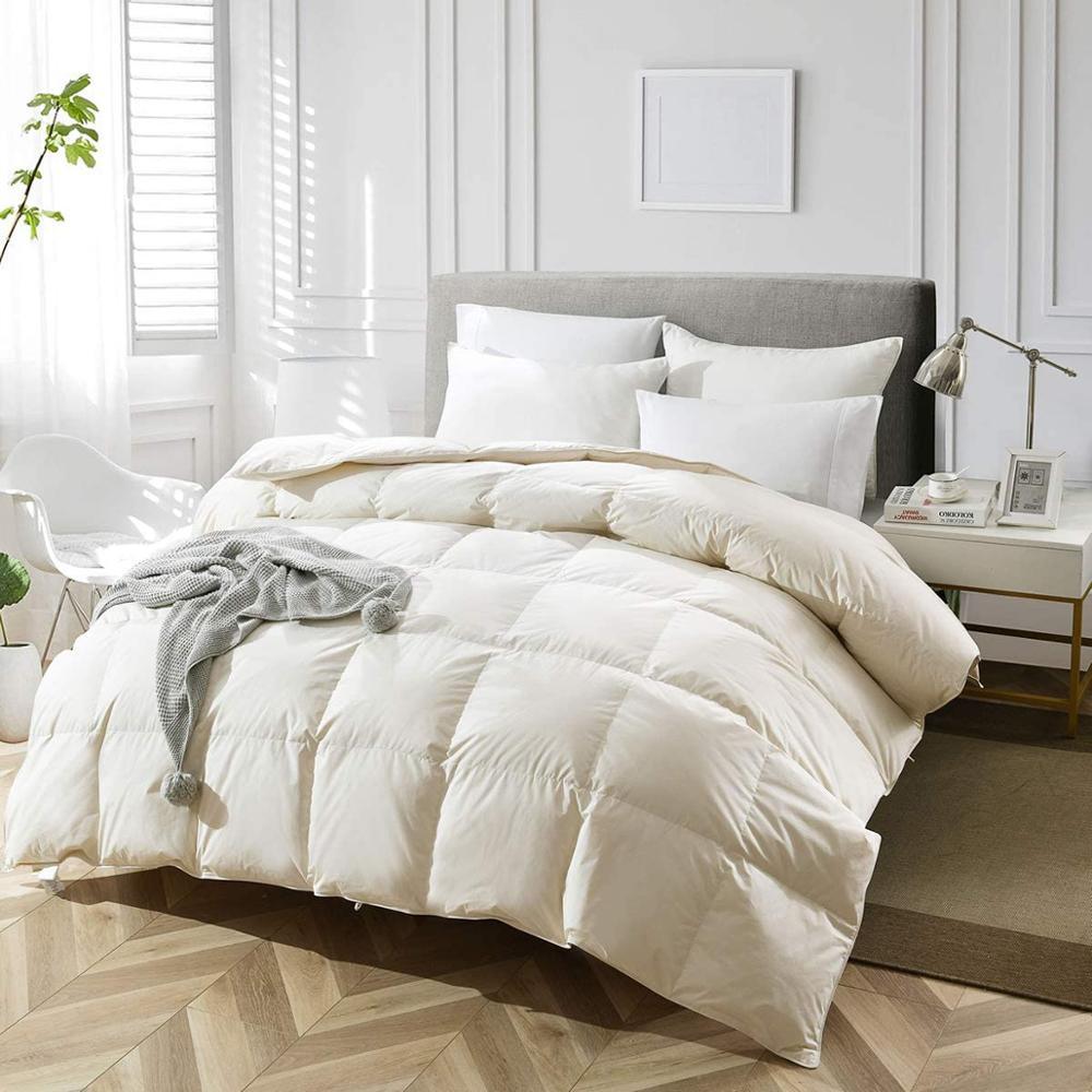 Luxury All Seasons Goose Down Duvet 100% Cotton Quilted Quilt King Queen Full Size Comforter (7BM)(1U63)