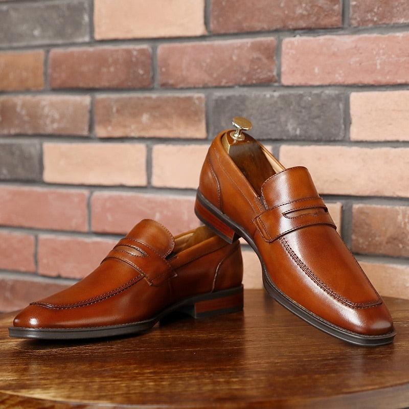 Amazing Men Genuine Leather Brogue Business Casual Flats Shoes (MSF3)