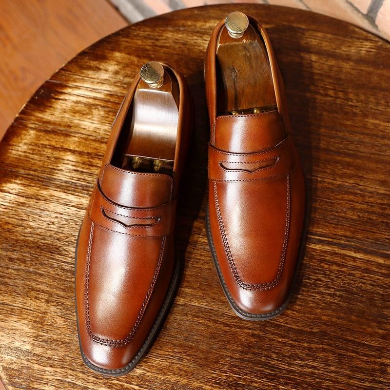 Amazing Men Genuine Leather Brogue Business Casual Flats Shoes (MSF3)