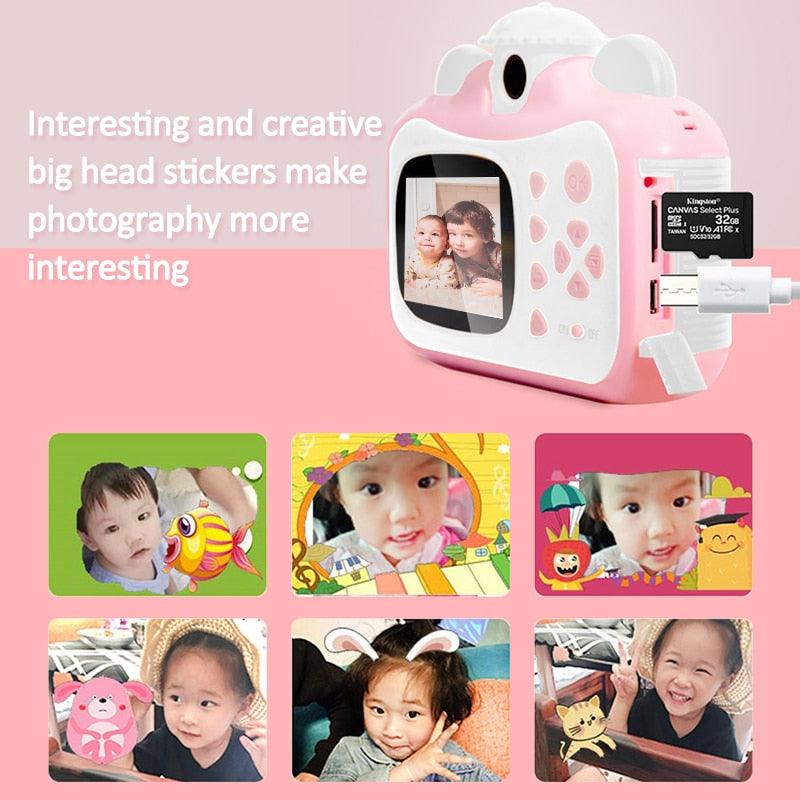 Great Mini Digital Cute Camera for Kids Baby Children's Toys Photo Instant Print Camera Birthday Gift for Girls Boys (MC5)