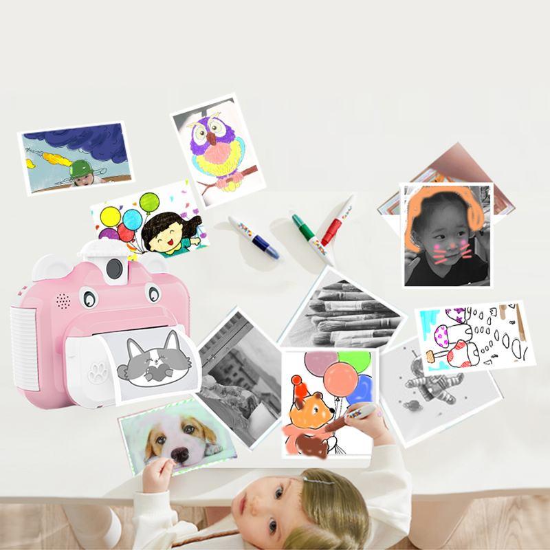 Great Mini Digital Cute Camera for Kids Baby Children's Toys Photo Instant Print Camera Birthday Gift for Girls Boys (MC5)