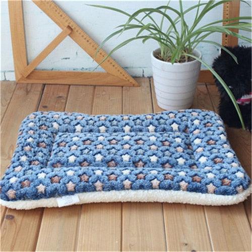 Pink Blue Star Breathable Bed - Rest Dog Blanket Winter Foldable Soft Tactility Pet Cushion Soft Warm Sleep Mat (6W3)(F74)