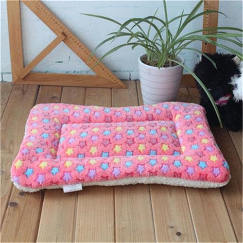 Pink Blue Star Breathable Bed - Rest Dog Blanket Winter Foldable Soft Tactility Pet Cushion Soft Warm Sleep Mat (6W3)(F74)