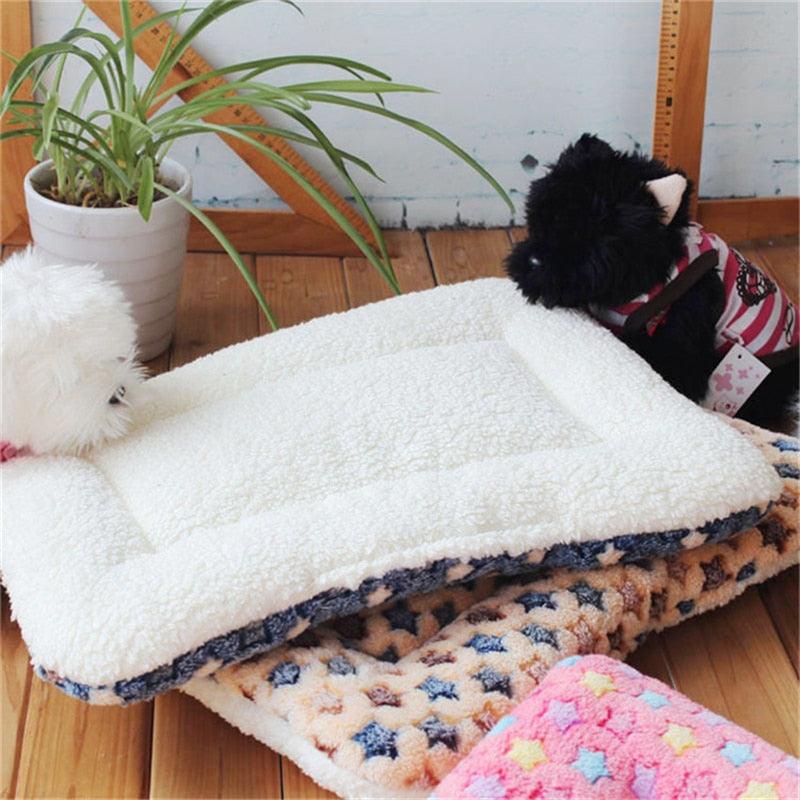Pink Blue Star Breathable Bed - Rest Dog Blanket Winter Foldable Soft Tactility Pet Cushion Soft Warm Sleep Mat (6W3)(F74)