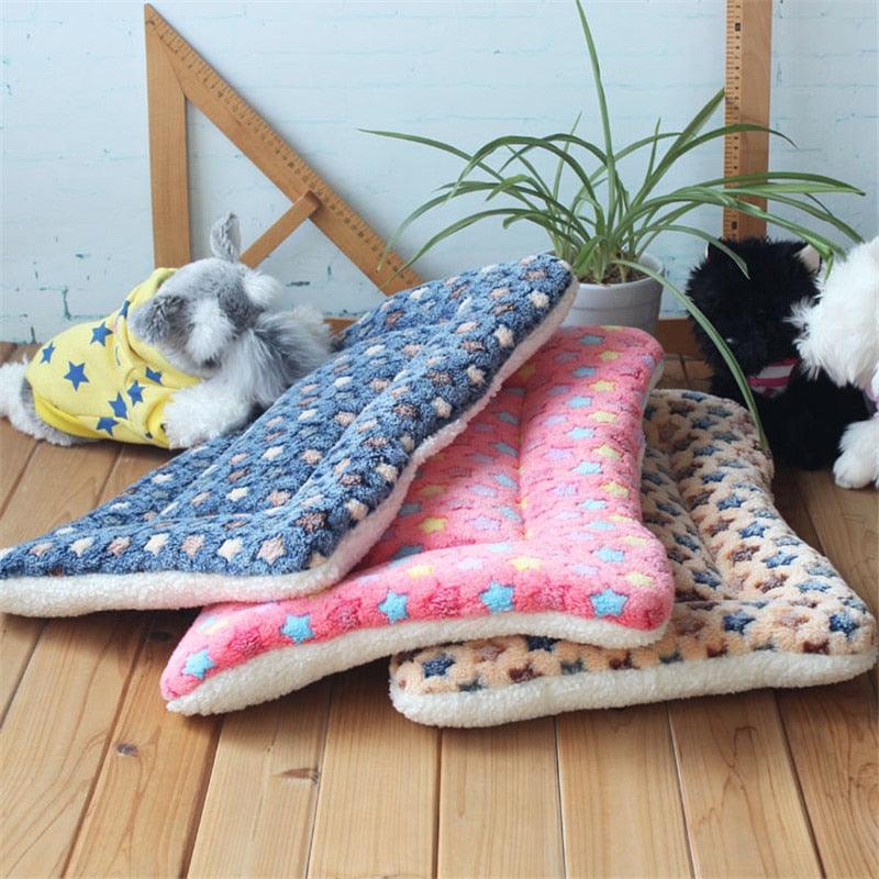 Pink Blue Star Breathable Bed - Rest Dog Blanket Winter Foldable Soft Tactility Pet Cushion Soft Warm Sleep Mat (6W3)(F74)