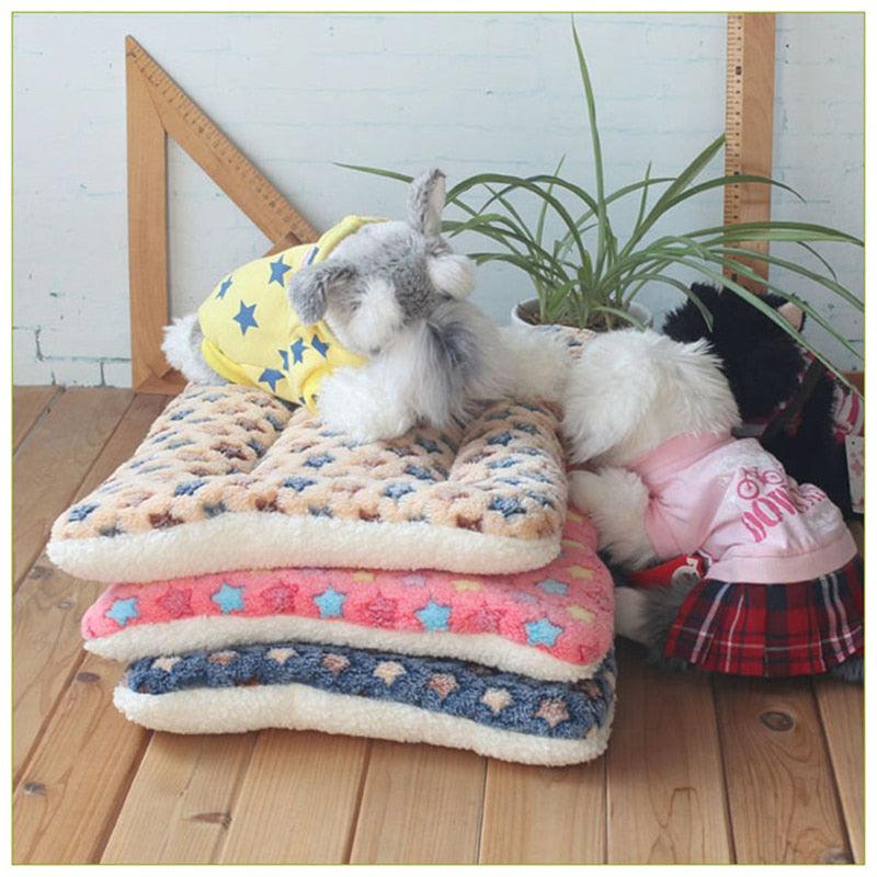 Pink Blue Star Breathable Bed - Rest Dog Blanket Winter Foldable Soft Tactility Pet Cushion Soft Warm Sleep Mat (6W3)(F74)