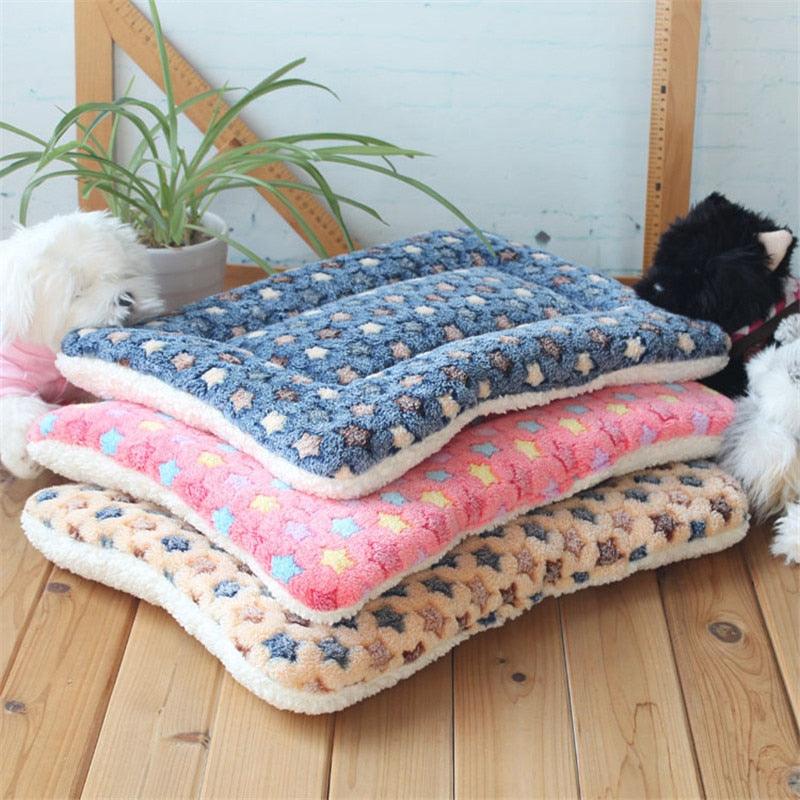 Pink Blue Star Breathable Bed - Rest Dog Blanket Winter Foldable Soft Tactility Pet Cushion Soft Warm Sleep Mat (6W3)(F74)