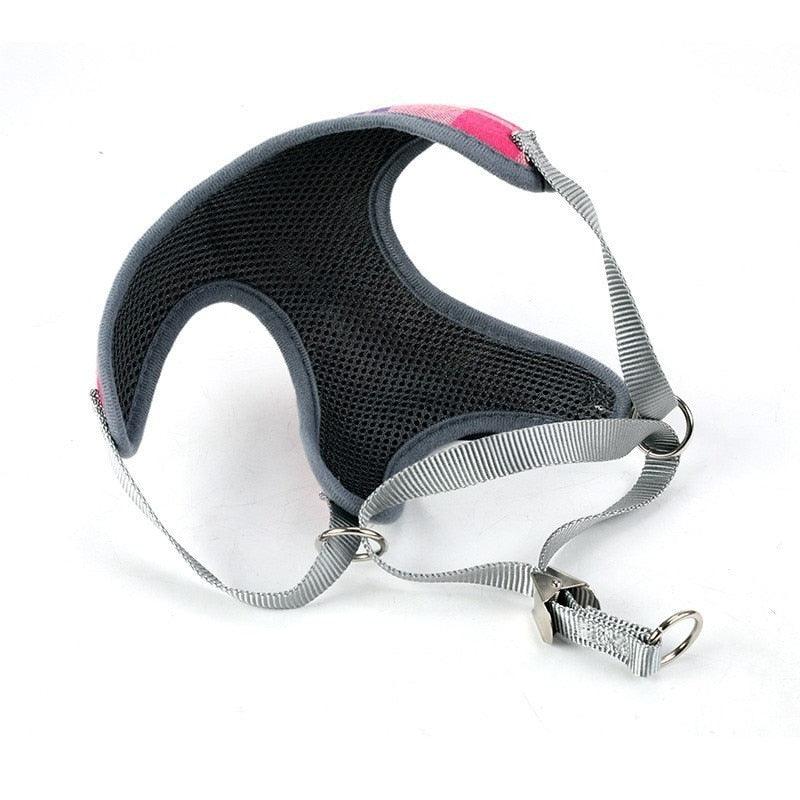 Plaid Evening Dress Small Dog Harness Vest With Leash Pitbull Mesh Puppy Harness Beagle Pet Accessories (3W1)(2W1)(F70)