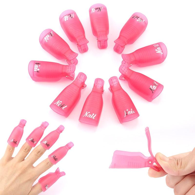 Gel Nail Polish Remover Clips Kit with Reusable Finger and Toenail Acrylic Nail Removal Clips (N3)(N5)(F85)