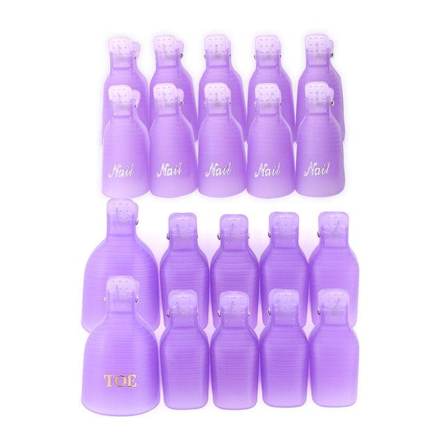 Gel Nail Polish Remover Clips Kit with Reusable Finger and Toenail Acrylic Nail Removal Clips (N3)(N5)(F85)