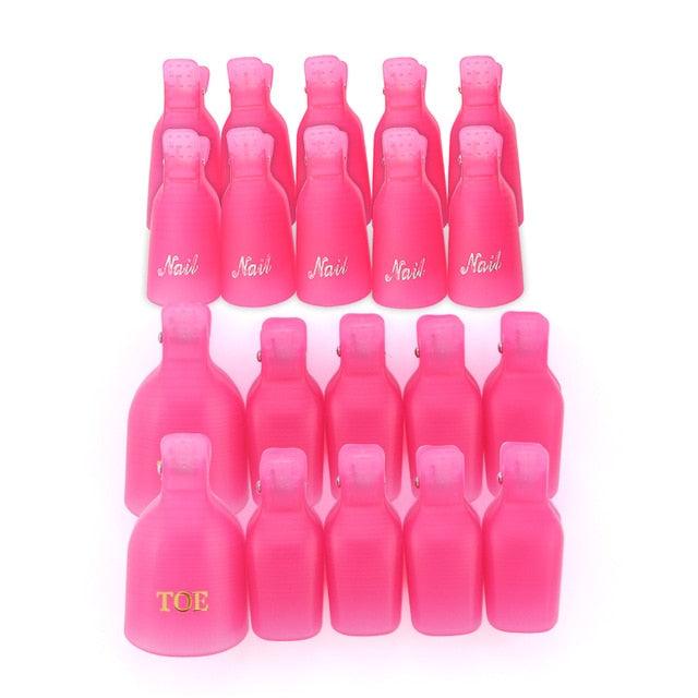 Gel Nail Polish Remover Clips Kit with Reusable Finger and Toenail Acrylic Nail Removal Clips (N3)(N5)(F85)