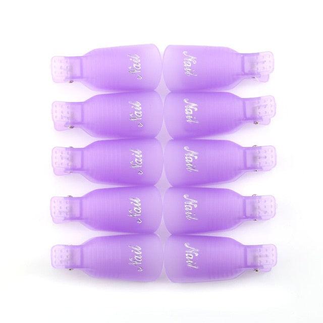 Gel Nail Polish Remover Clips Kit with Reusable Finger and Toenail Acrylic Nail Removal Clips (N3)(N5)(F85)