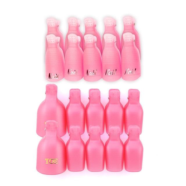 Gel Nail Polish Remover Clips Kit with Reusable Finger and Toenail Acrylic Nail Removal Clips (N3)(N5)(F85)