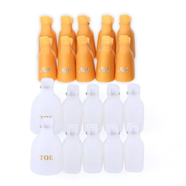 Gel Nail Polish Remover Clips Kit with Reusable Finger and Toenail Acrylic Nail Removal Clips (N3)(N5)(F85)