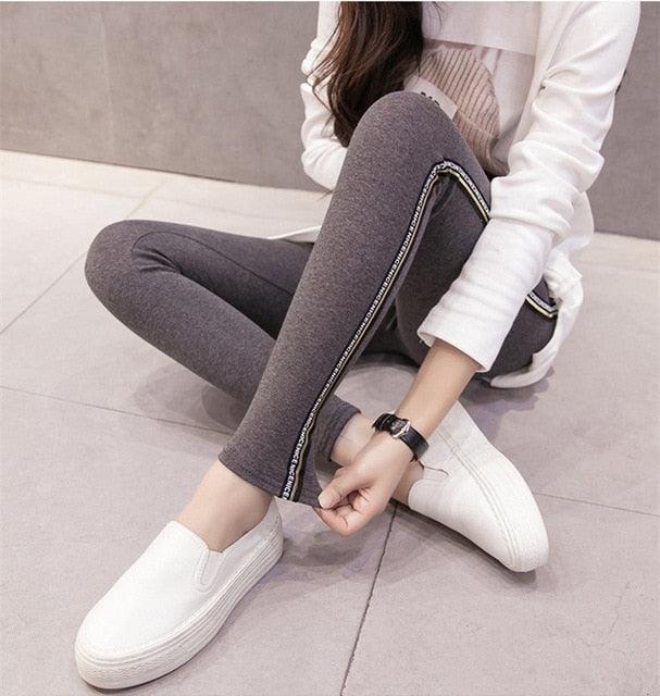 Plus Size Cotton Leggings - Women Casual High Stretch Leggings Pants - High Waist Fitness (TBL)(F31)
