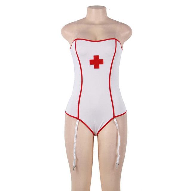 Plus Size Nurse Cosplay Sexy Costumes Teddy Lingerie Big Size Adult Sex Lingerie Erotic Uniform Babydoll (TSL1)(TSB2)(TSB4)(1U29)