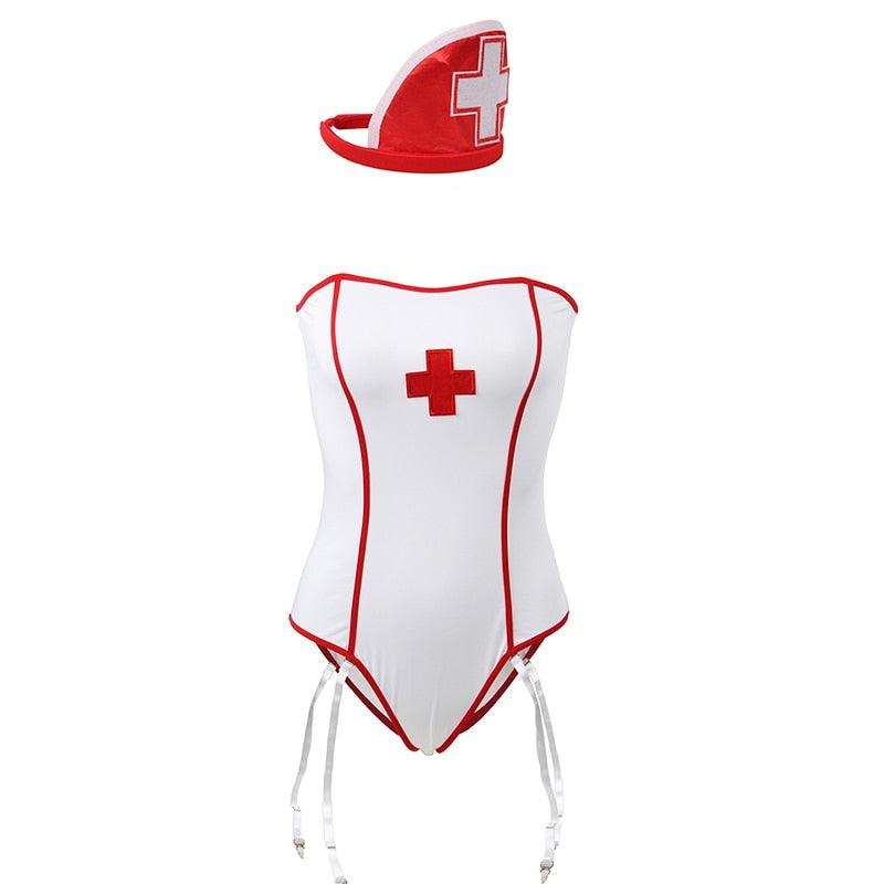 Plus Size Nurse Cosplay Sexy Costumes Teddy Lingerie Big Size Adult Sex Lingerie Erotic Uniform Babydoll (TSL1)(TSB2)(TSB4)(1U29)