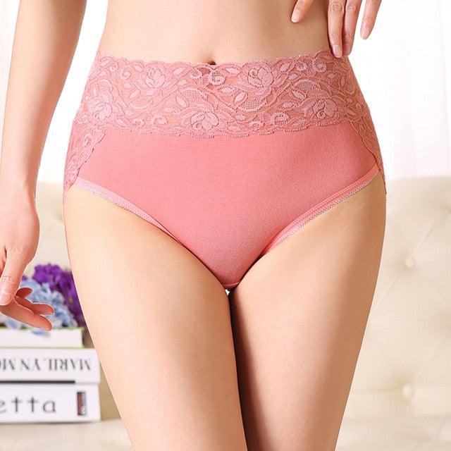 Plus Size Panties - Women Sexy Lace Modal Comfortable Underwear - Seamless Hollow Out Breathable Briefs (TSP2)
