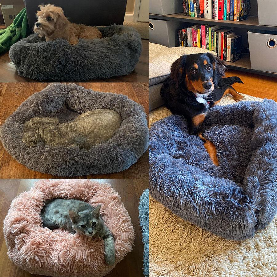 Plush Dog Bed House - Soft Round Dog Winter Pet Cushion Mats For Small Dogs Cats Pet (1U74)