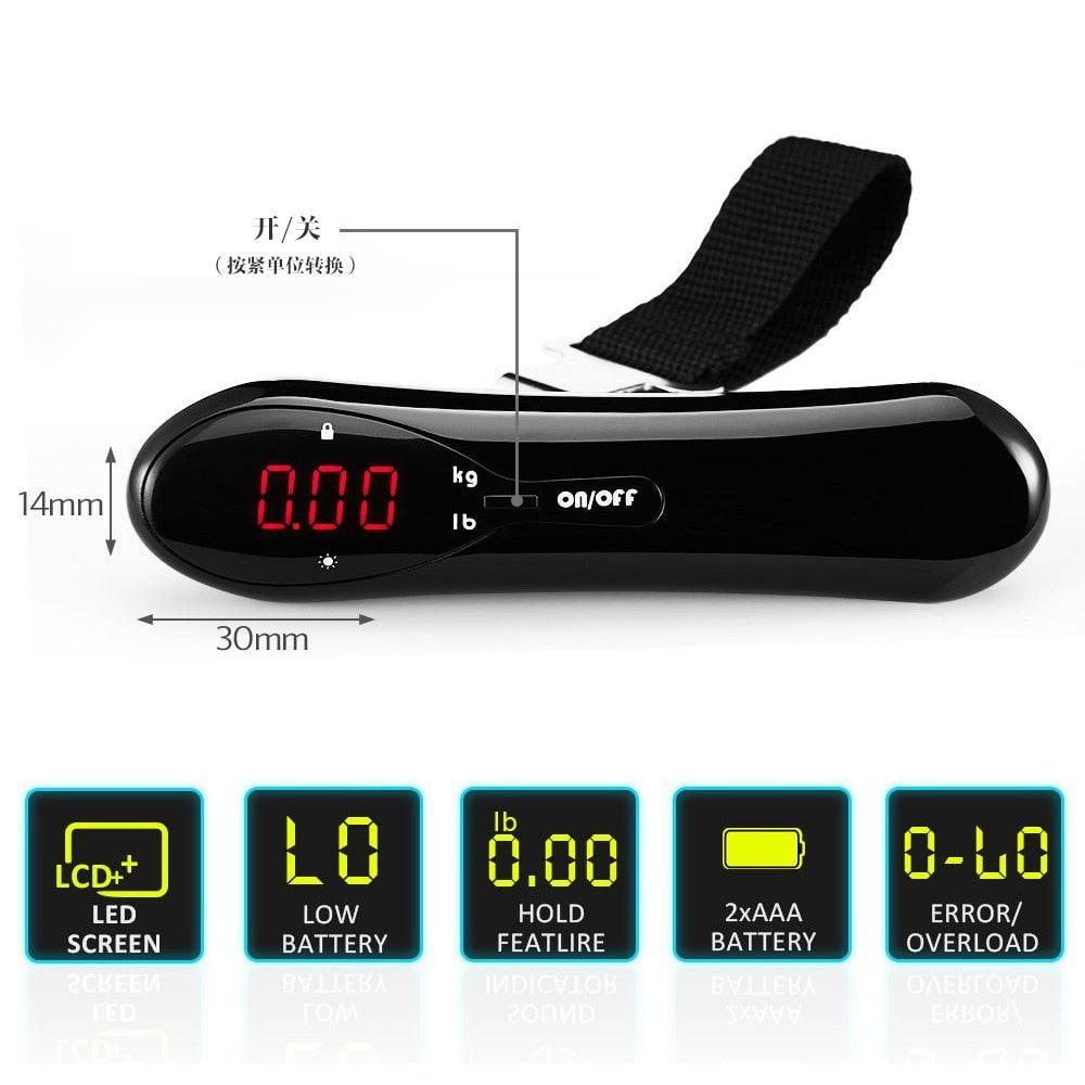 Portable 50kg/110lb Electronic hand held luggage scale - Hanging Scales Weight Balance Travel suitcase (D79)(LT6)