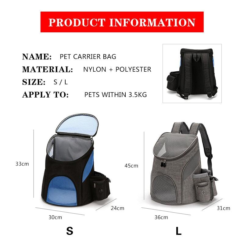 Portable Dog Bag - Breathable Mesh Dog Cat Carrier Outdoor - Travel Zipper Soft Shoulder Bags (2U106)